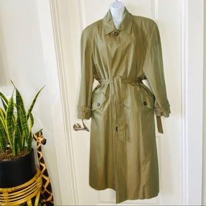 Vintage Green Slightly Iridescent Trench Coat